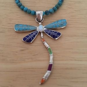 Sterling Silver Dragonfly Necklace and Bracelet
